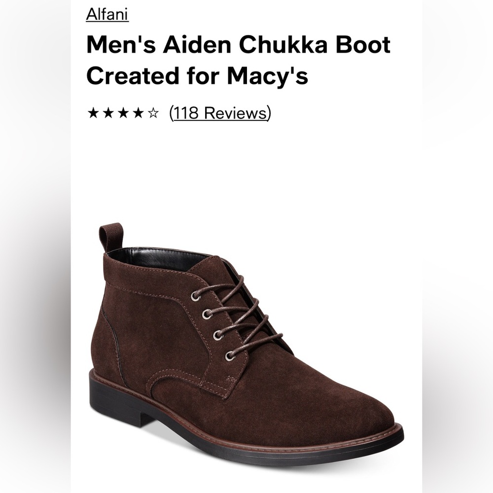 Alfani Mens Chukka Boot - Sz 12